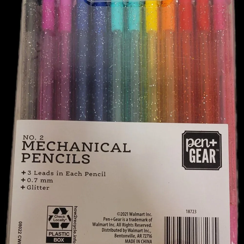 Pen & Gear Mechanical Pencils Size 0.7 mm Quantity 36 Brand New Multi Glitter Co